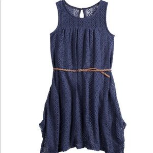 Girls Mudd Lace Handkerchief Hem Dress